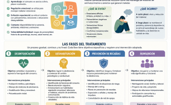 Infografia sobre las adicciones y la intervención psicológica